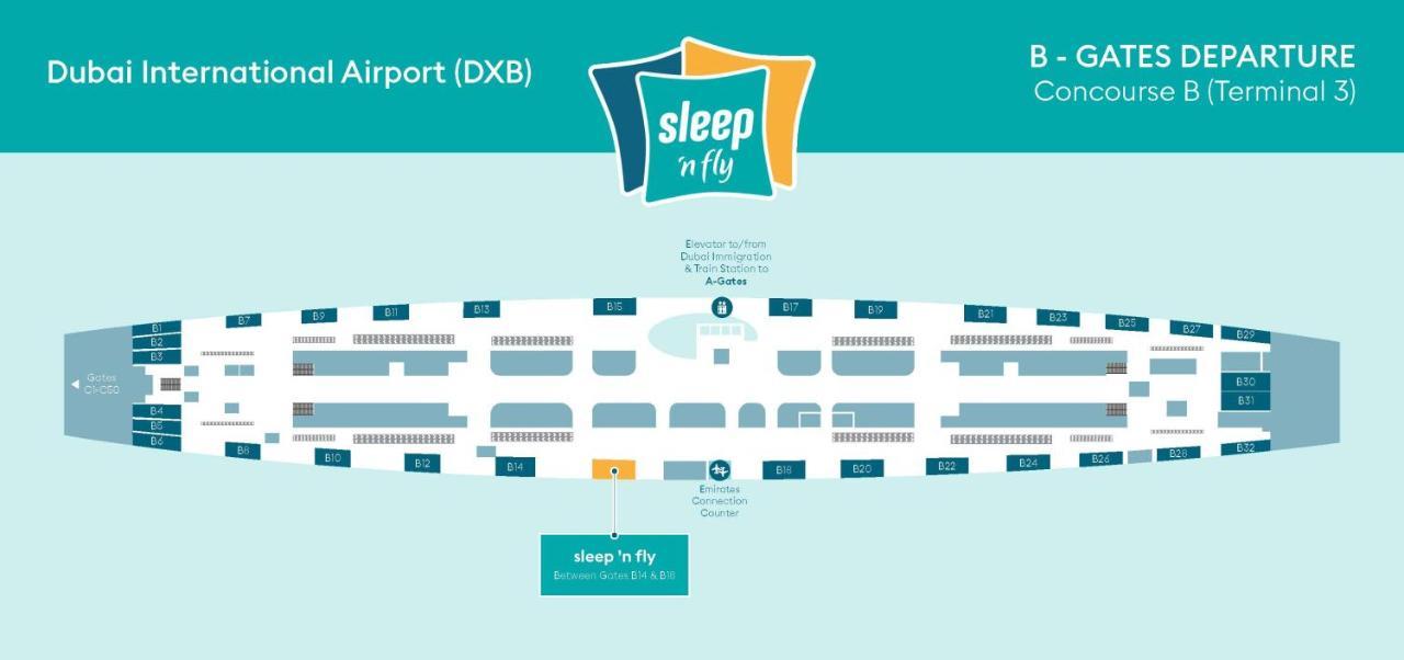 Sleep 'N Fly Sleep Lounge, B-Gates Terminal 3 - Transit Only Hotel Dubai Exterior photo